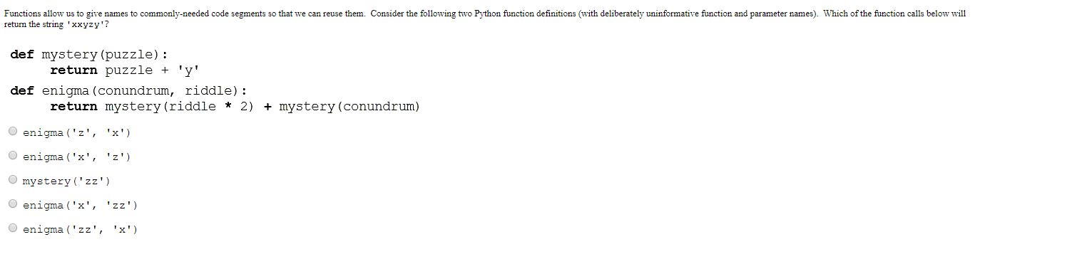 Solved Functions allow us to give names to commonly-needed | Chegg.com