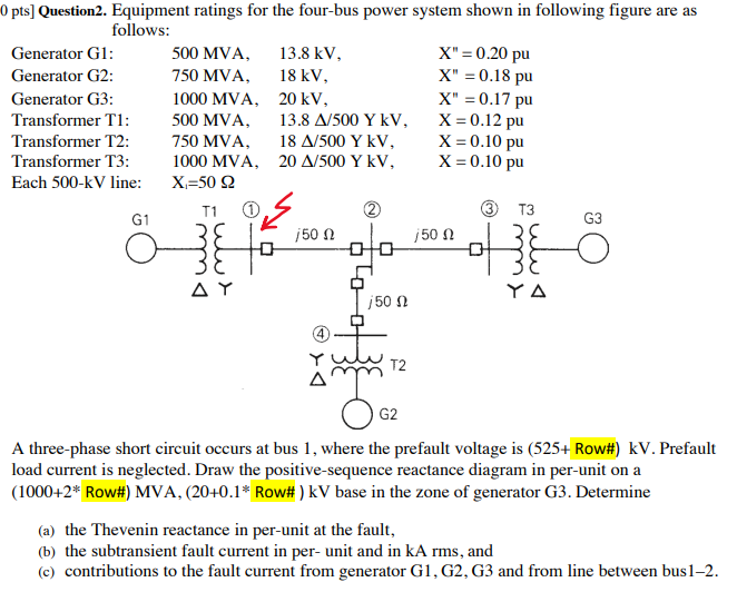 Solved 0 pts] Question2. Equipment ratings for the four-bus | Chegg.com