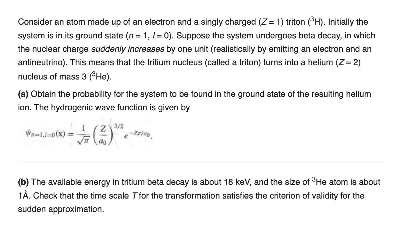 Solved Consider an atom made up of an electron and a singly | Chegg.com