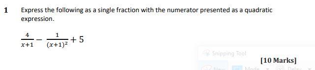 Solved 1 Express the following as a single fraction with the | Chegg.com