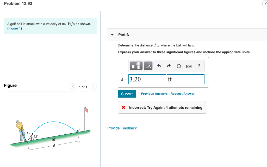 Solved Problem 12.93 A golf ball is struck with a velocity | Chegg.com