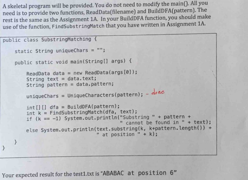 Solved A skeletal program will be provided. You do not need | Chegg.com