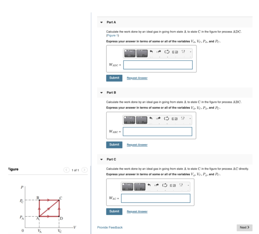Solved Part A Calculate the work done by an ideal gas in | Chegg.com