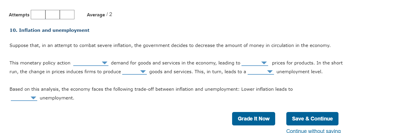 Solved 10. Inflation And Unemployment Suppose That, In An | Chegg.com