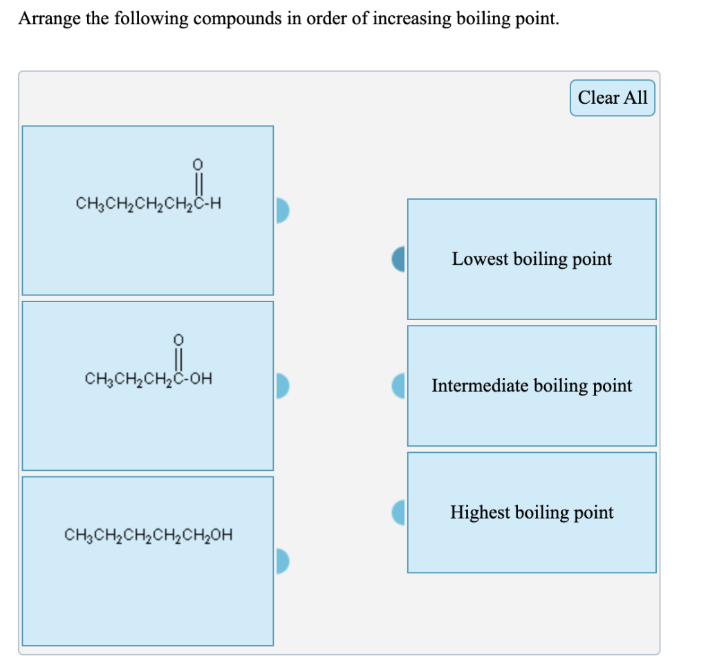 Solved Arrange the following compounds in order of | Chegg.com