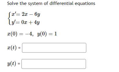 Solved Solve the system of differential equations | Chegg.com
