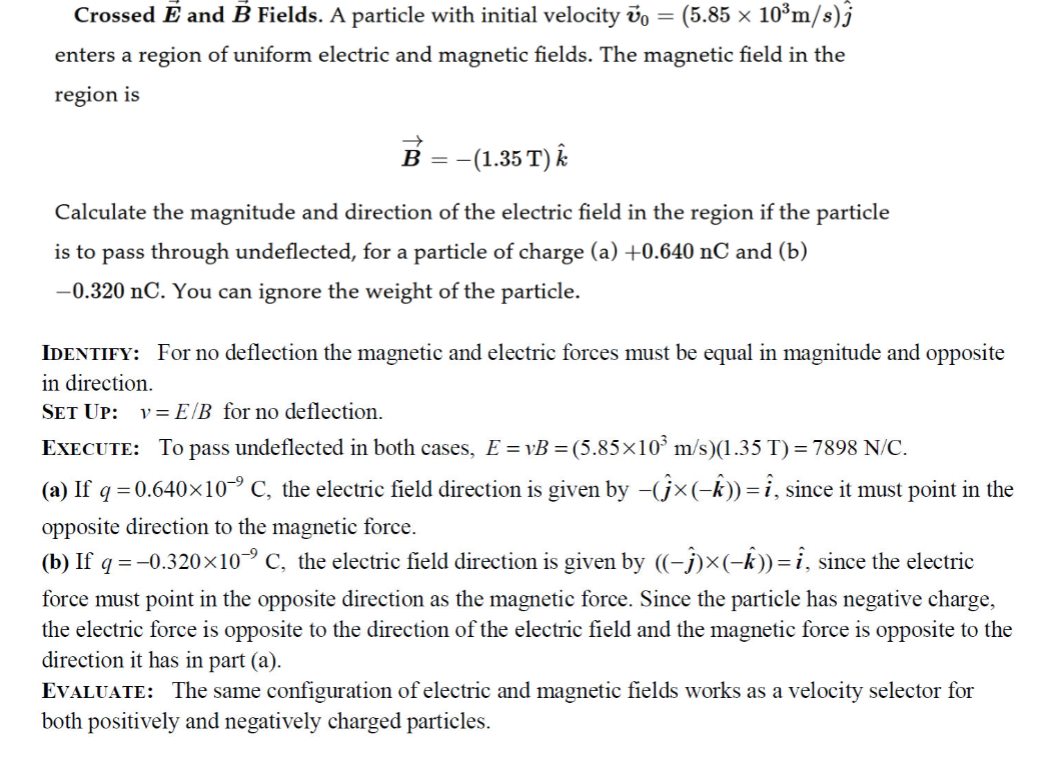 Solved = Crossed Ē And B Fields. A Particle With Initial | Chegg.com