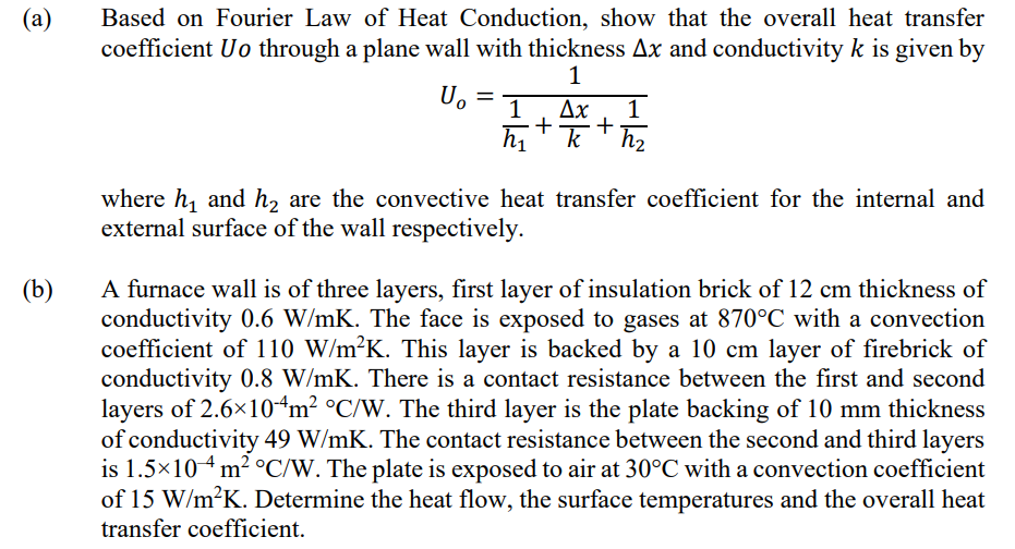 Solved Based on Fourier Law of Heat Conduction, show that | Chegg.com