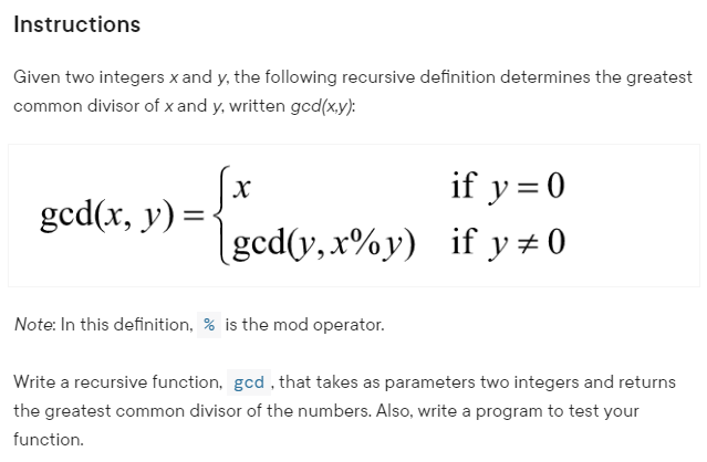 Solved Instructions Given two integers x and y, the | Chegg.com