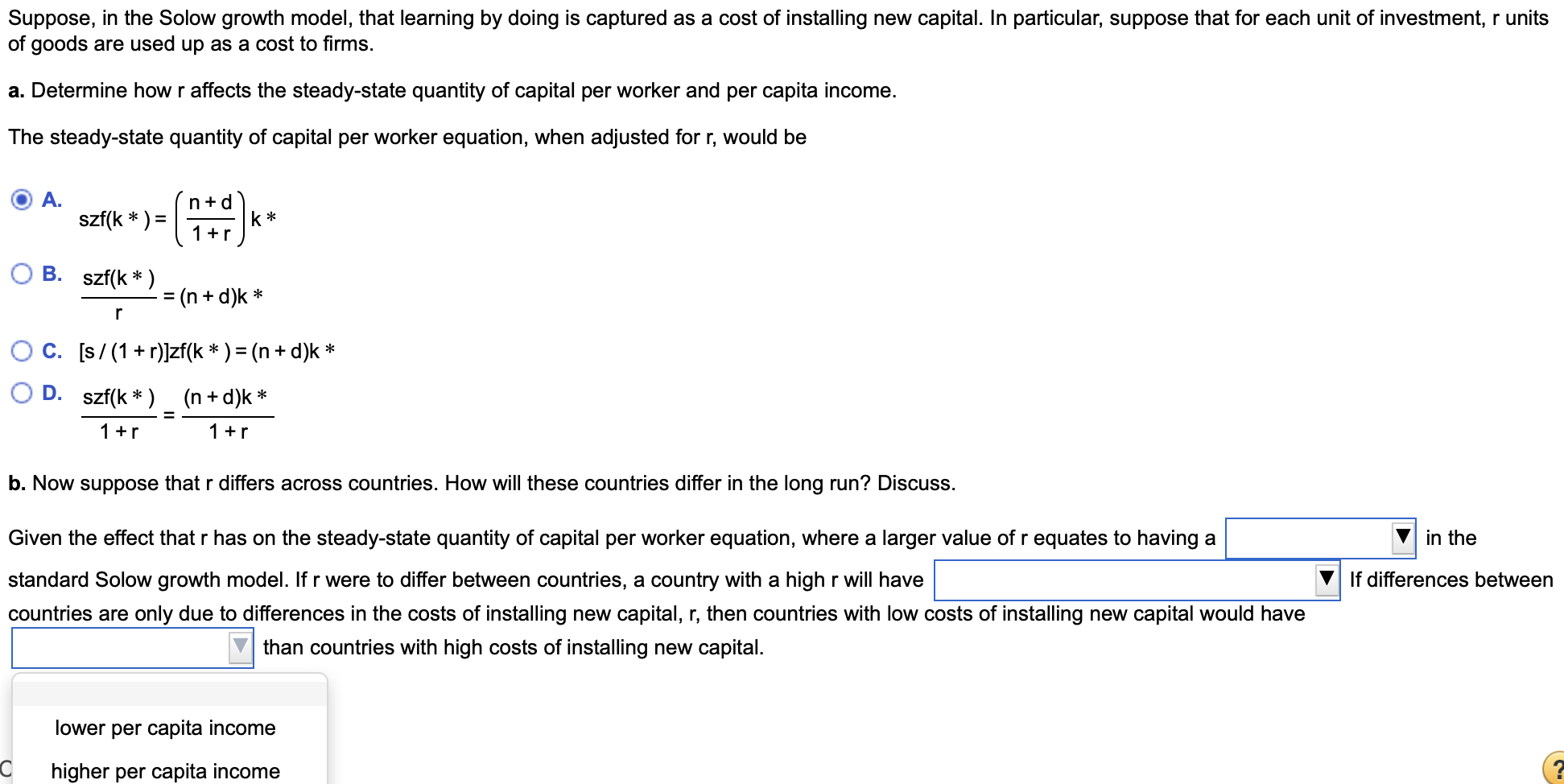 Solved Suppose, in the Solow growth model, that learning by | Chegg.com