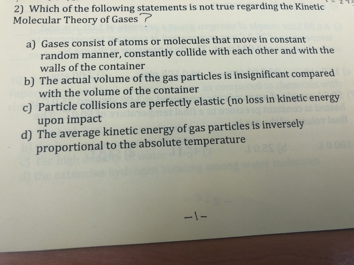 Solved 2) Which of the following statements is not true