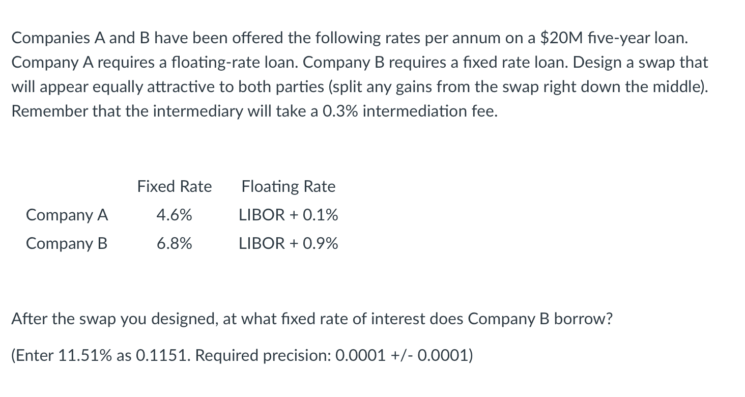 Solved Companies A And B Have Been Offered The Following | Chegg.com