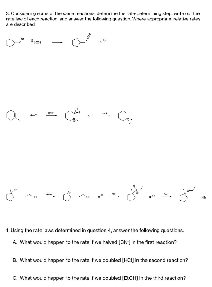 Solved 3. Considering some of the same reactions, determine | Chegg.com