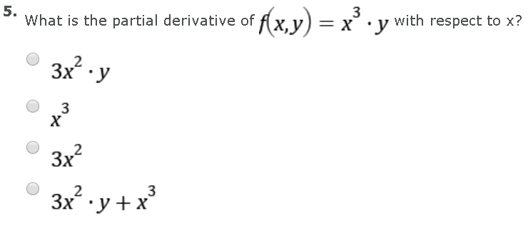 partial derivative of x y xy