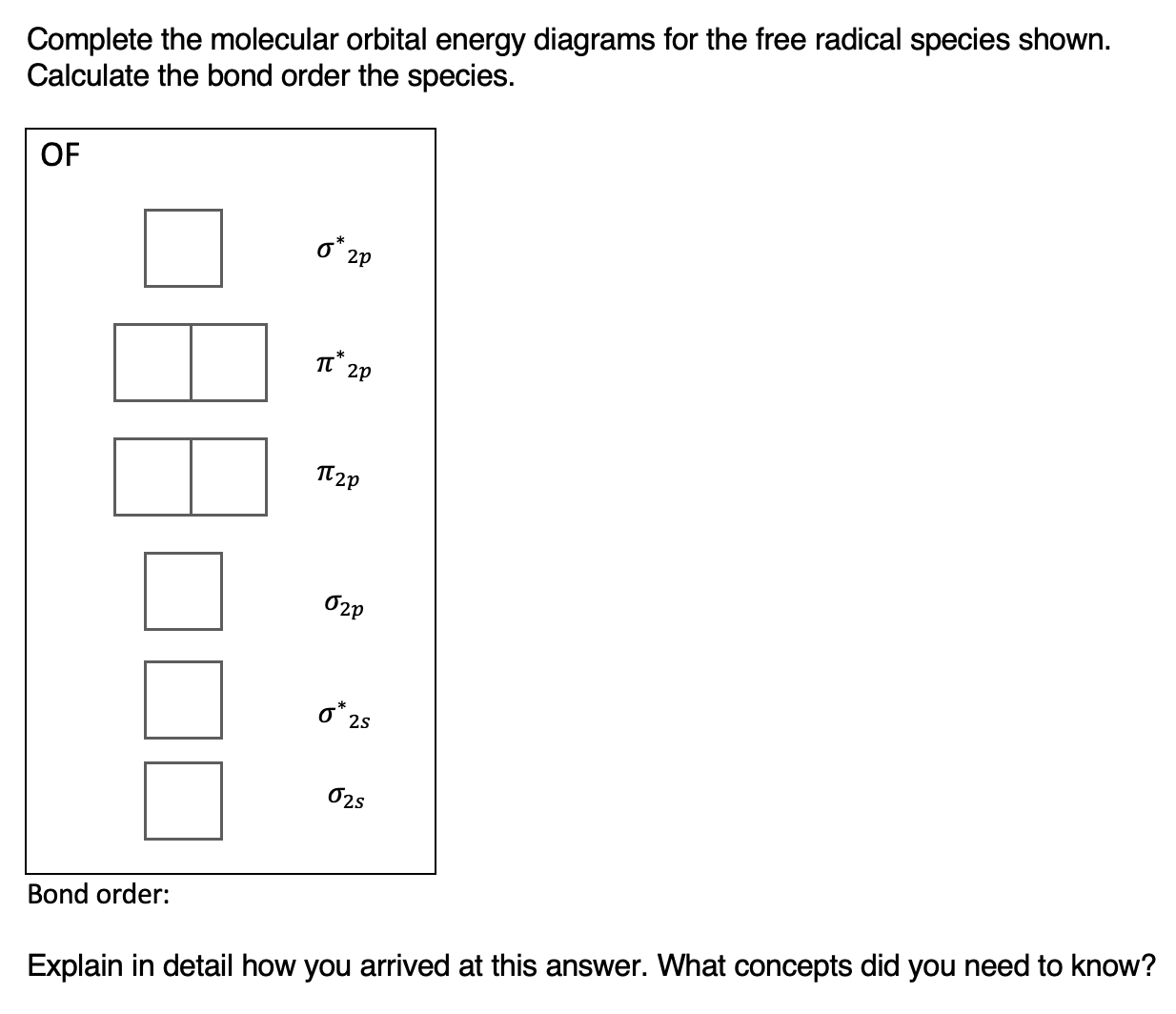 Solved Complete the molecular orbital energy diagrams for | Chegg.com