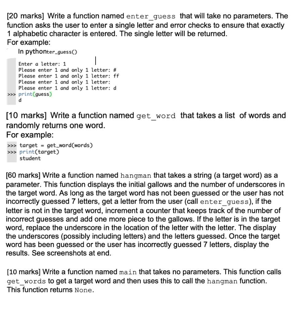 Solved Create a hangman game in python Word bank = [python, | Chegg.com