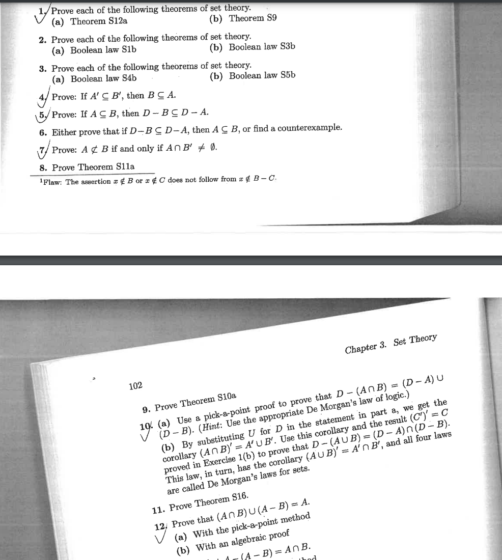 Solved 1. Prove Each Of The Following Theorems Of Set | Chegg.com