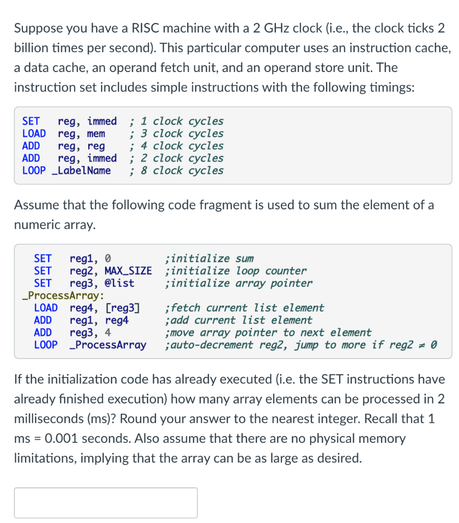 Solved Suppose you have a RISC machine with a 2GHz clock