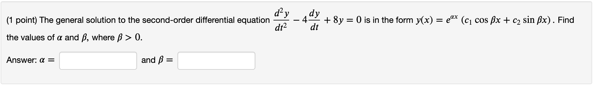 Solved The general solution to the second-order differential | Chegg.com