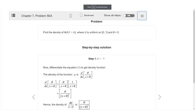 Solved !!! Chapter 7, Problem 5EA 0 The density of the | Chegg.com