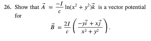 Solved S 26 Show That A I Ln X Y Is A Vector Potenti Chegg Com