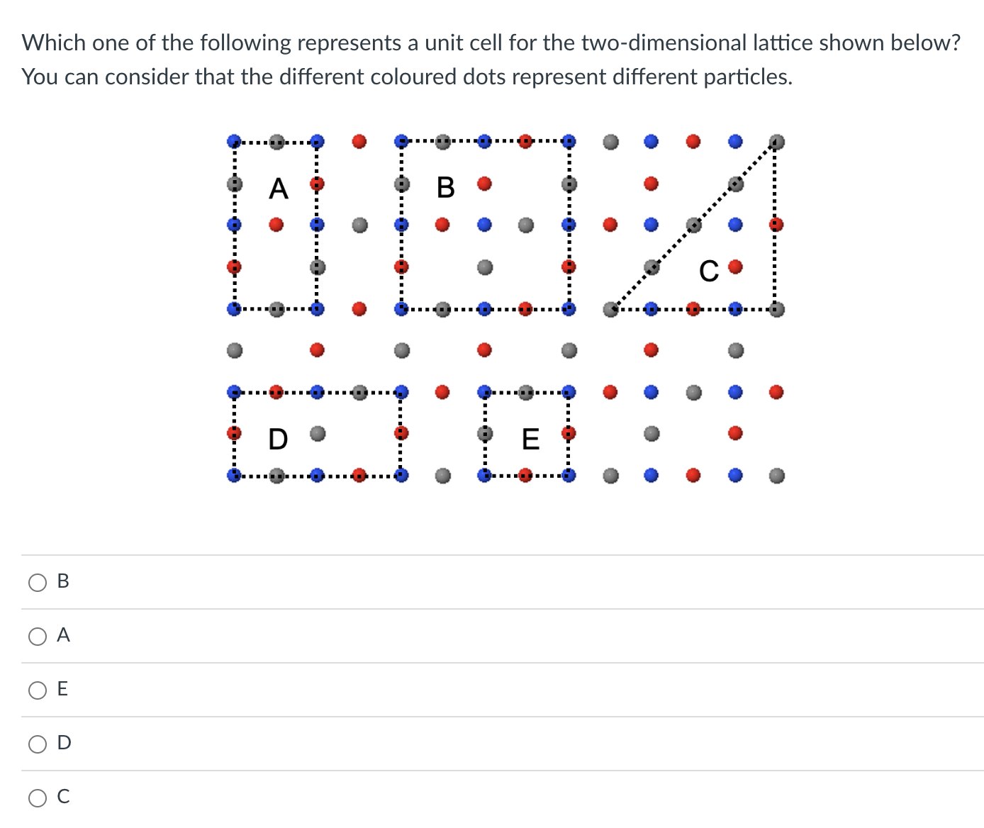 Solved Which one of the following represents a unit cell for | Chegg.com