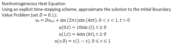 Solved Nonhomogeneous Heat Equation Using an explicit | Chegg.com