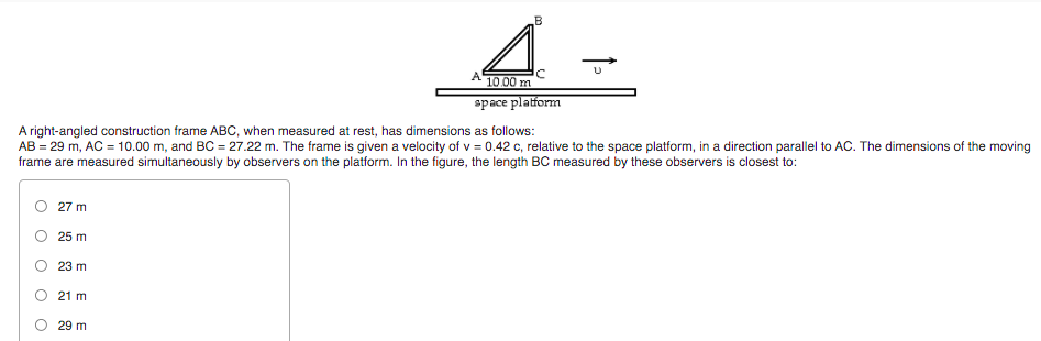 Solved B o AS 10.00 m space platform A right-angled | Chegg.com