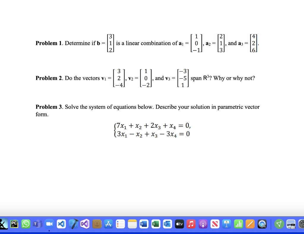 Solved PC Problem 1. Determine If B = 1 Is A Linear | Chegg.com