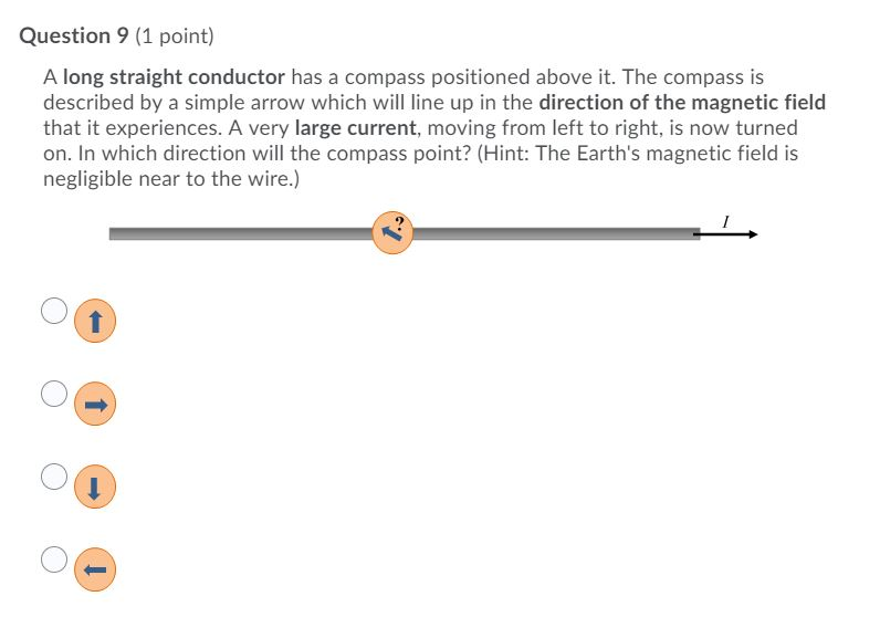 Solved Question 9 (1 point) A long straight conductor has a | Chegg.com