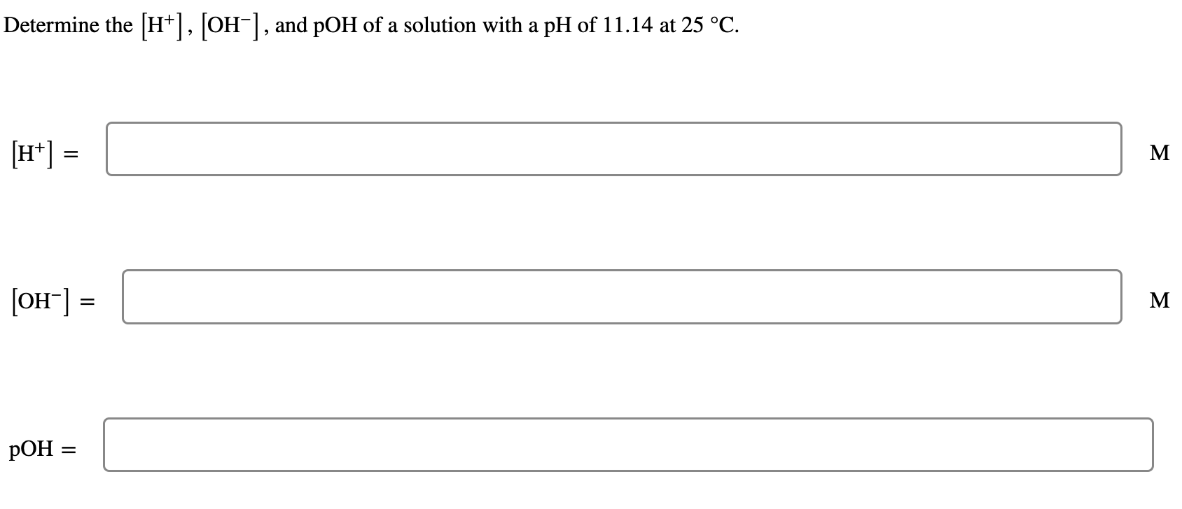 if a solution has a ph of 6 what is the poh