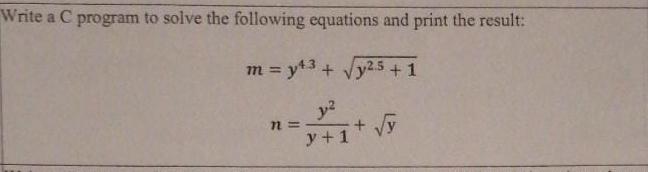 Solved Write a C program to solve the following equations | Chegg.com
