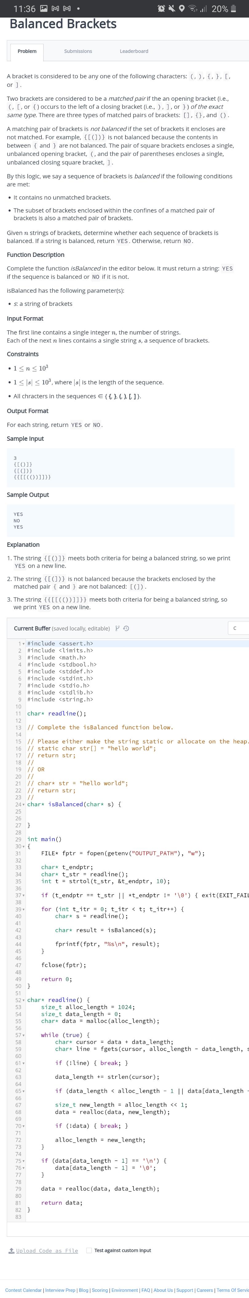Solved We are using C++ A bracket is considered to be any