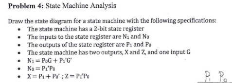 Solved Problem 4: State Machine Analysis Draw the state | Chegg.com