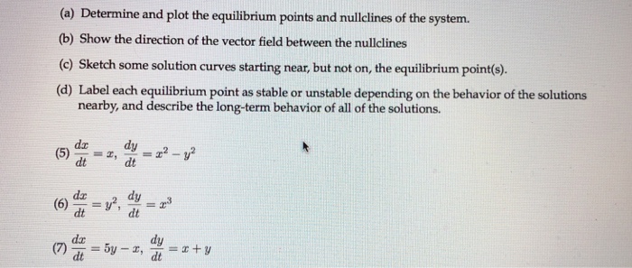 Solved (a) Determine and plot the equilibrium points and | Chegg.com
