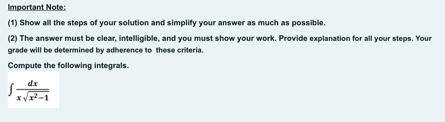 Solved Important Note: (1) Show all the steps of your | Chegg.com