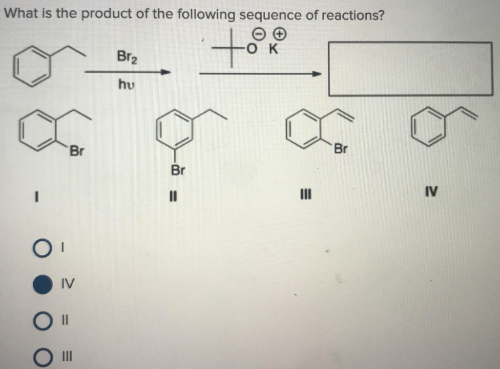 Solved What is the product of the following sequence of | Chegg.com
