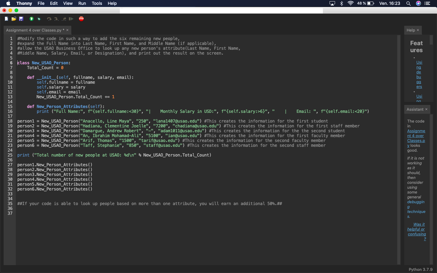 Solved Modify the code in such a way to add the six | Chegg.com