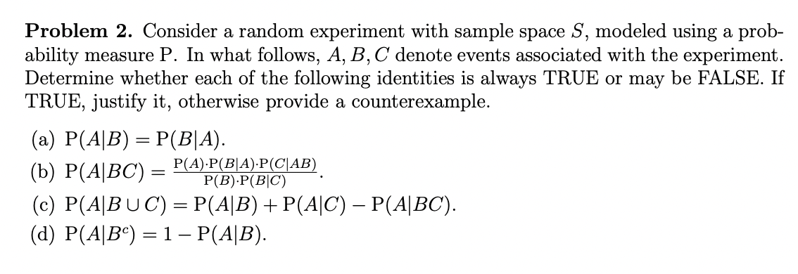 Solved Problem 2. Consider a random experiment with sample | Chegg.com
