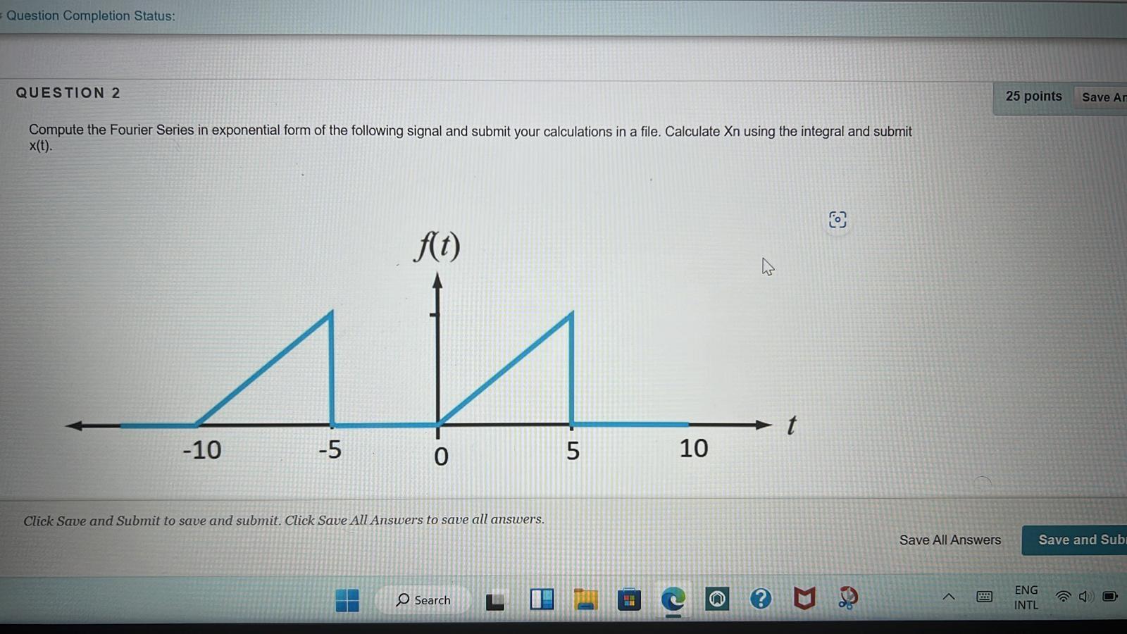Compute the Fourier Series in exponential form of the following signal and submit your calculations in a file. Calculate Xn u
