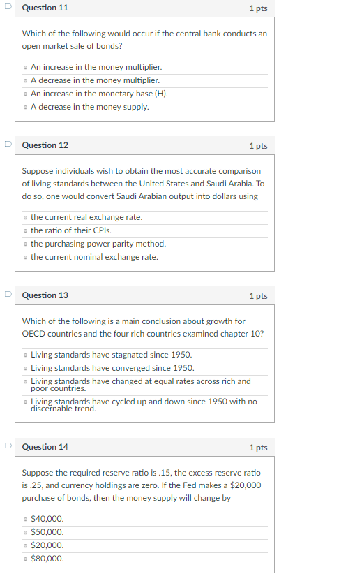 Solved Question 11 1 pts Which of the following would occur | Chegg.com