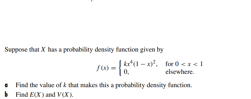 Solved Suppose that X has a probability density function | Chegg.com