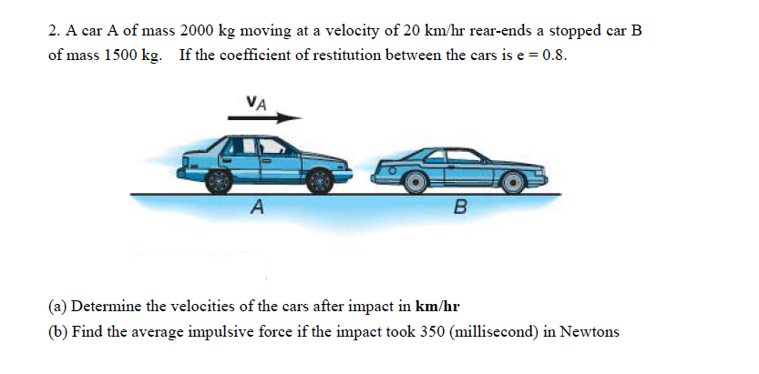 solved-2-a-car-a-of-mass-2000-kg-moving-at-a-velocity-of-20-chegg