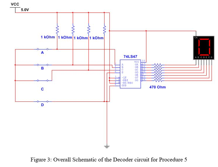 7446 Decoder Solved Vcc 16 15 14 2 LT3 4 Bl 12 6 10 9 GND 8 Figure 1: | Chegg.com