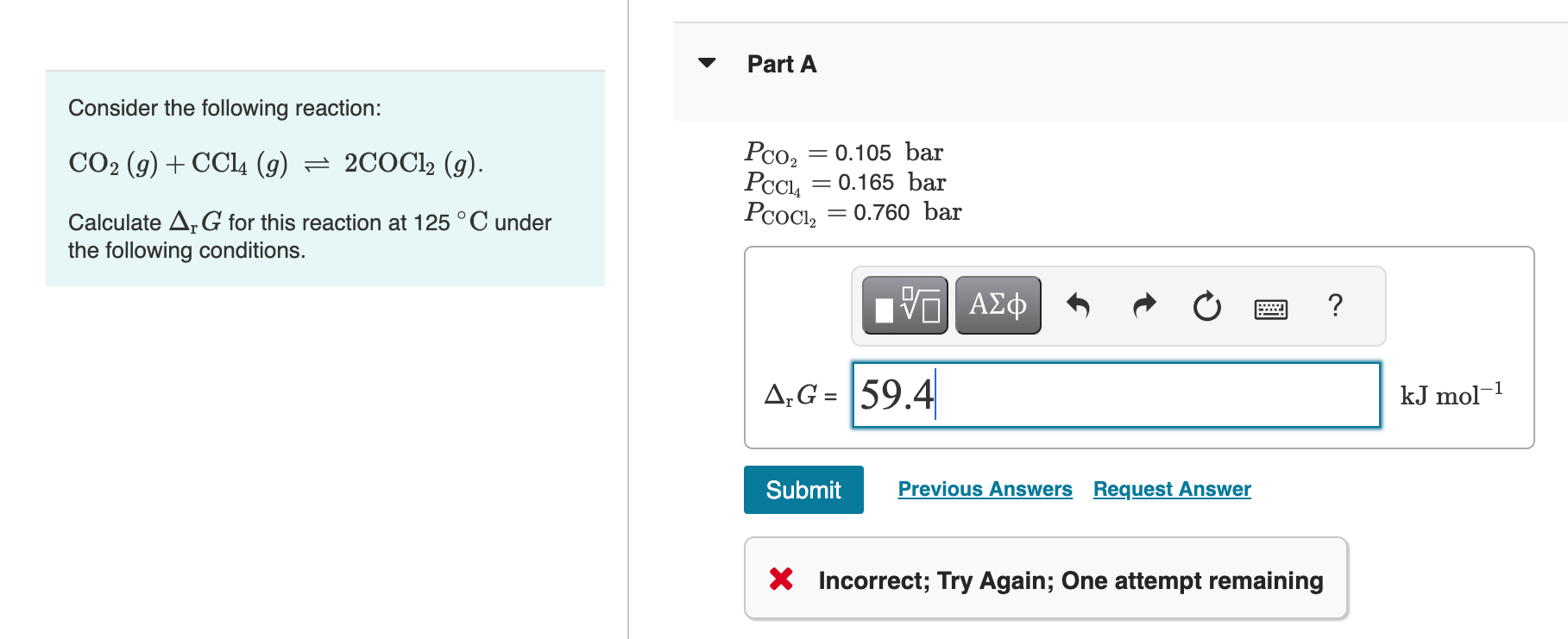 Solved Consider The Following Reaction: | Chegg.com