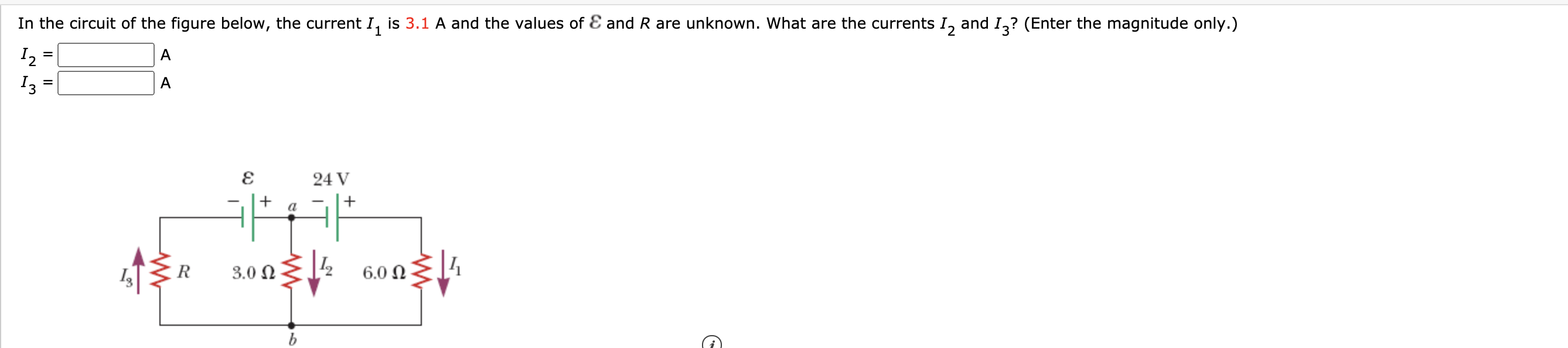 Solved 1 In the circuit of the figure below, the current I, | Chegg.com