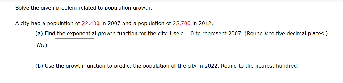 Solved Solve The Given Problem Related To Population Growth. | Chegg.com