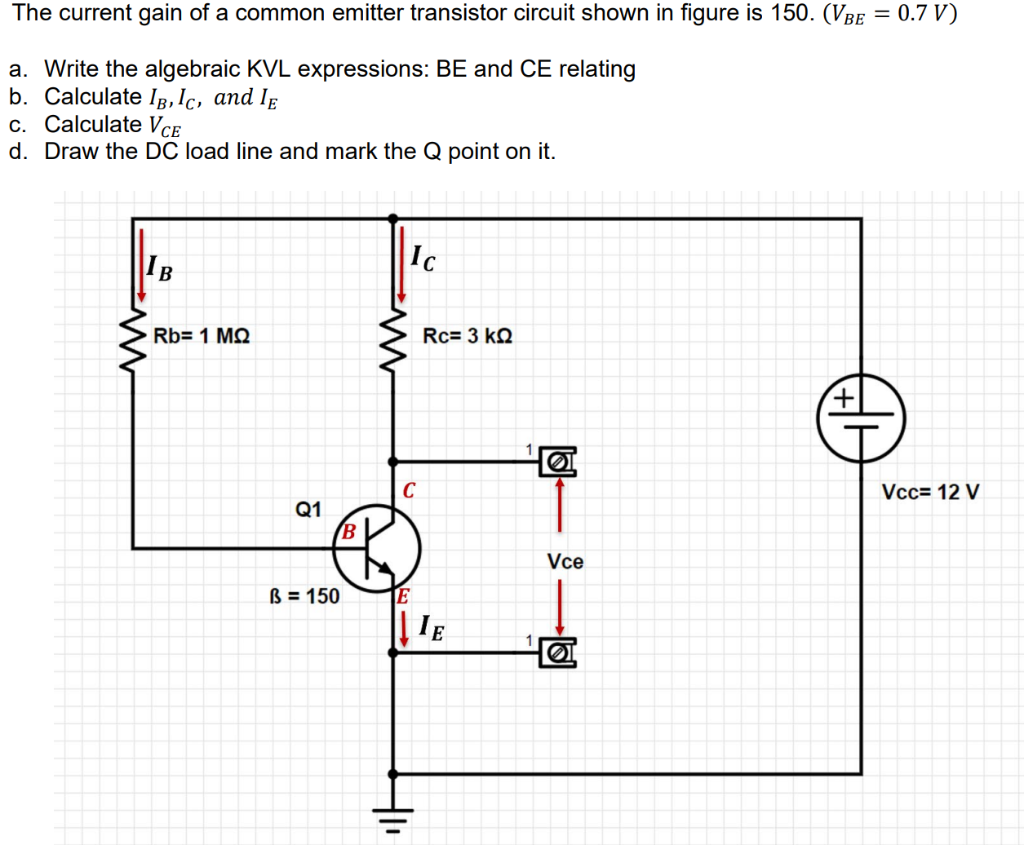 Solved The current gain of a common emitter transistor
