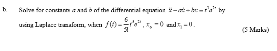 Solved B. Solve For Constants A And B Of The Differential | Chegg.com