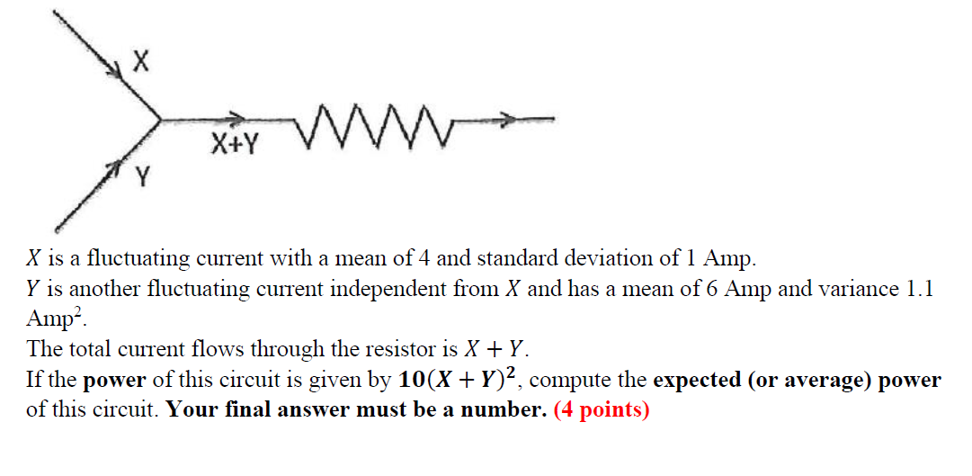 Solved wwws X+Y X is a fluctuating current with a mean of 4